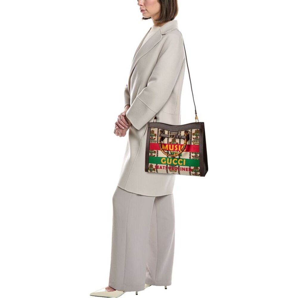 Gucci Diana Music Is Mine Medium Canvas & Leather Tote, Brown - Picture 4 of 4